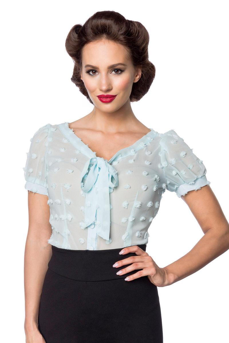 Reizen automaat groei Vintage transparante blouse met strikje, vintage kleding online  -sassymania.nl