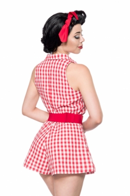 Retro jumpsuit rood-wit