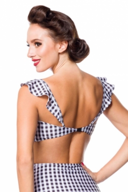 Vintage retro bikini top met gingham pattern