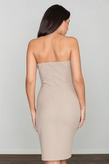 Bandeau bow cocktail jurk beige