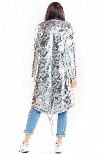 Oversized jas in parka-stijl met capuchon silver