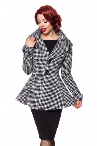 Klassiek 50s stijl coat in houndstooth