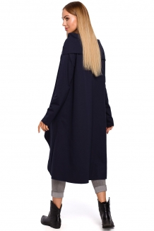 Lang asymmetrische tuniek navy