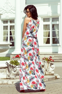 Lange maxi zomerjurk met tropical bloemen