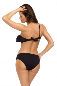 Latino asymmetrische bikini met ruches zwart