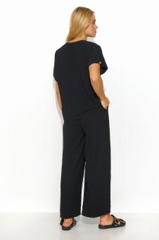 Luchtige Blouse & Wijde Broek Black