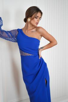 Schitterende een schoulder maxi jurk Cobalt