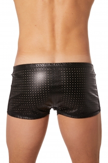 Sexy heren boxer shorts met tule en imitatieleer