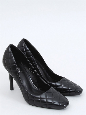 Stiletto pumps met ruitpatroon zwart