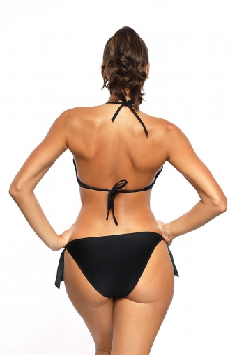 Tweekleurige triangel bikini zwart