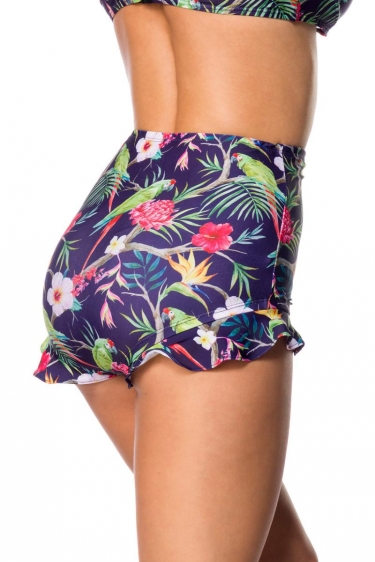 Vintage retro zwembroek met ruches tropical