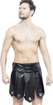 Heren gladiator rok met metalen ringen